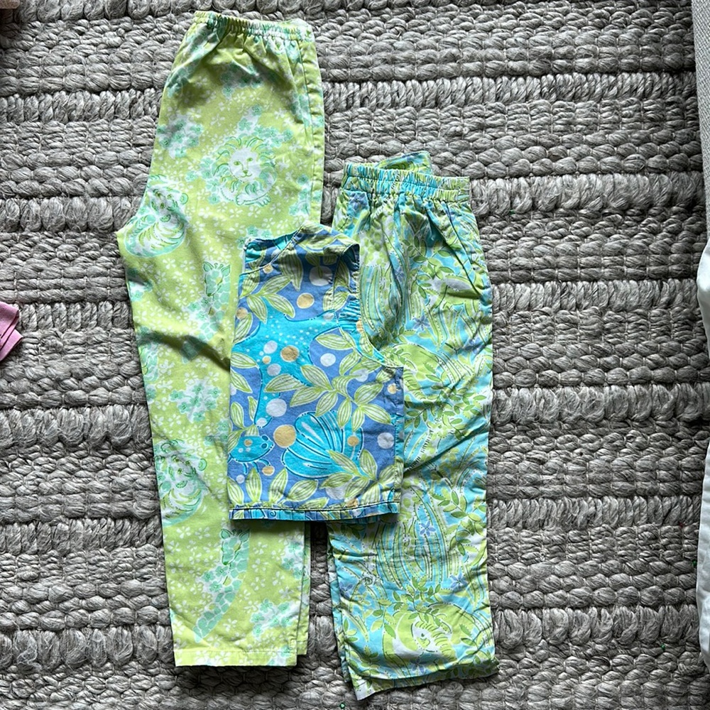 Vintage Lilly Pulitzer girls 6x lot green and blues